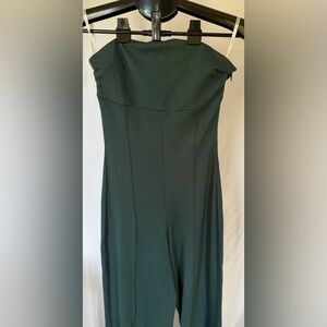 Ripley Rader green Strapless Ponte Knit Wide Leg Jumpsuit Made in USA Size Small